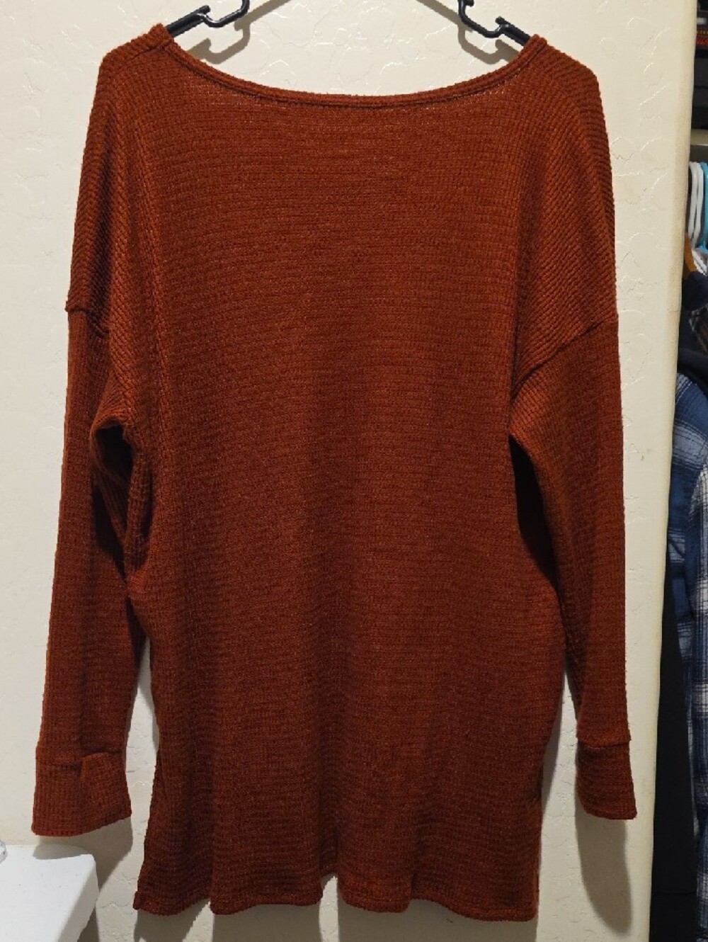 American Eagle Outfitters Rust V-Neck Lightweight Knit Sweater - Picture 6 of 11